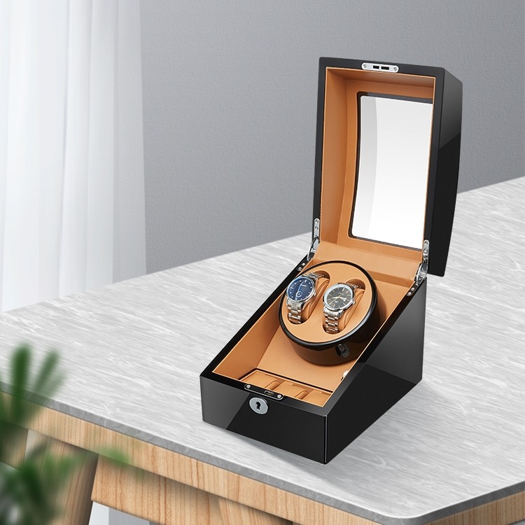 Luxury Sepano Wooden Double Watch Winder Black