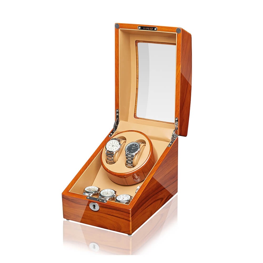 Best Jqueen Wooden Double Watch Winder Red